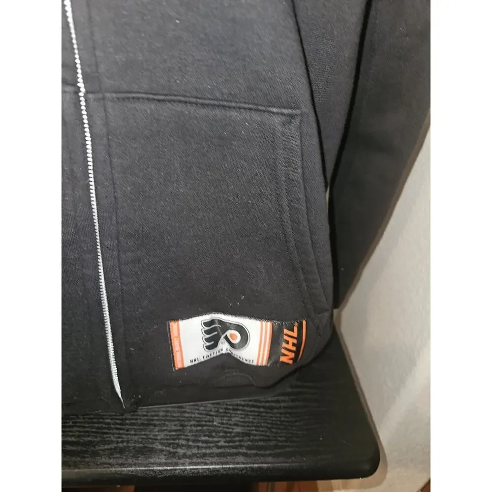 New! Philadelphia Flyers Hockey Full Zip Hoodie Sweatshirt Black Size Med NWT